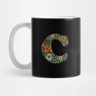 Hippie Floral Letter C Mug